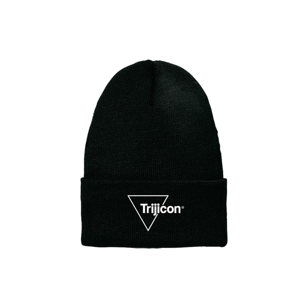 Black Beanie with embroidered Trijicon logo in white