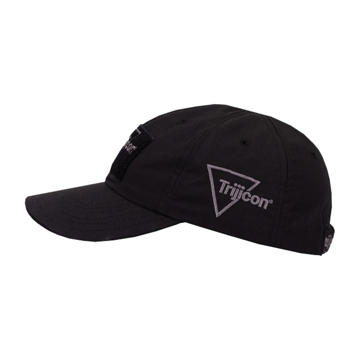 Black Hat with Hook/Loop Patch Panel Front Image on white background