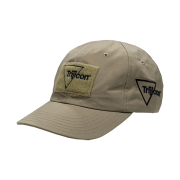 Khaki Hat with Hook/Loop Patch Panel Product Image on white background