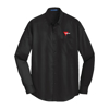 Black Port Authority SuperPro Twill Shirt long sleeve button up product image on white background