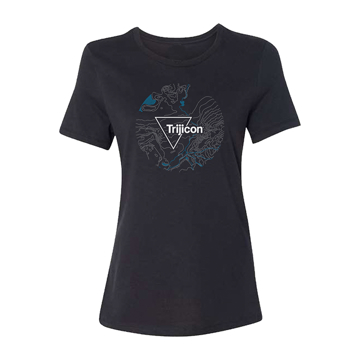 Soft Black Tee with topographical design on the front