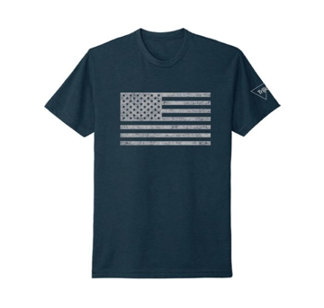 Image of a Midnight Navy tee with a Trijicon logo on it