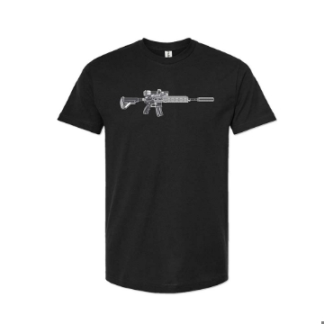 Trijicon VCOG scope graphic on the front of a black t-shirt