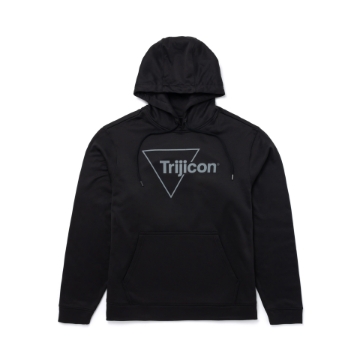 Black Trijicon Sport-Tek Performance Hoodie product image on white background