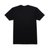 Black cotton/poly short sleeve tshirt with a topographical line design on the back