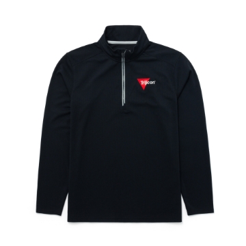 Black quarter zip with red and white Trijicon logo on the left chest