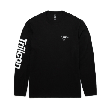 Trijicon Black Long Sleeve with Trijicon logo on the left chest in white. Trijicon text down the sleeve.