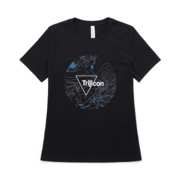 Soft Black Tee with topographical design on the front