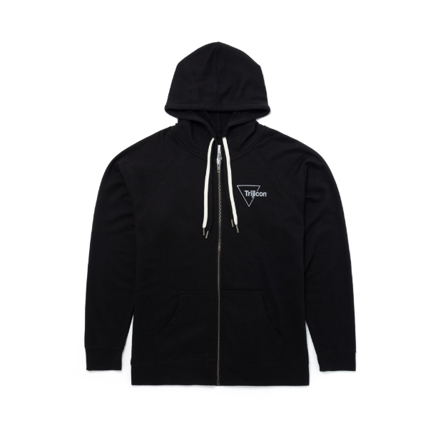 Black Trijicon Lightweight Icon Full Zip Hoodie Product Image on white background