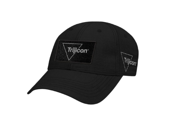 Black Hat with Hook/Loop Patch Panel Front Image on white background