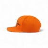 Side rear angle of Trijicon Blaze Orange Hat displaying the fitted back and flat brim