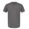 Back view of charcoal‑gray t‑shirt with small logo centered below the collar