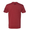 Back view of red t‑shirt with small logo centered below the collar