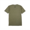 Back view of military‑green t‑shirt with small logo centered below the collar