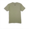 Back view of olive t‑shirt with small logo centered below the collar
