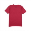 Back view of red t‑shirt with small logo centered below the collar