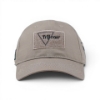 Khaki tactical hat with Trijicon hook and loop patch on front