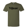Front view of military green Trijicon Wordmark Tee with black Trijicon logo