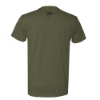 Back view of military green Trijicon Wordmark Tee with black Trijicon triangle logo below the collar
