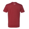 Back view of cardinal Trijicon Wordmark Tee with white Trijicon triangle logo below the collar