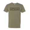 Front view of light olive Trijicon UNMATCHED Tee with UNMATCHED graphic