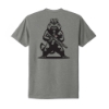 Back view of heather heavy metal Trijicon Tactical Wolverine Tee featuring tactical wolverine graphic