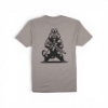 Back view of heather heavy metal Trijicon Tactical Wolverine Tee featuring tactical wolverine graphic